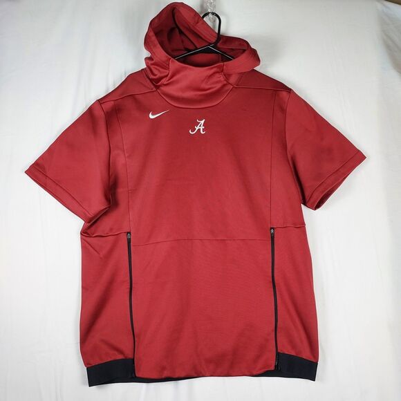 Nike Alabama Crimson Tide Dri-FIT Short-Sleeve Funnel-Hood Pullover Large - Picture 1 of 10